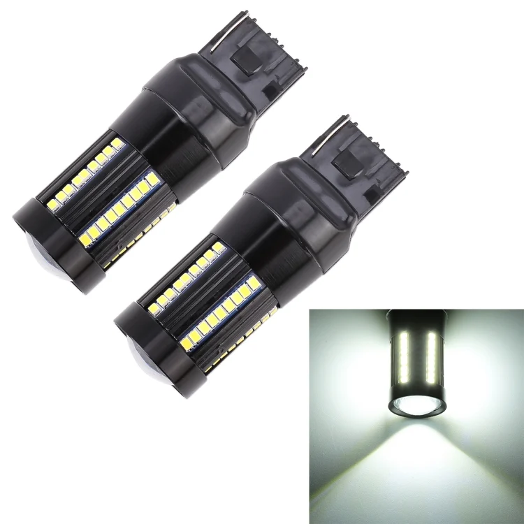 2 PCS T20 / 7443 DC9-16V / 8.2W(H) 2.7W(L) / 6000K / 655LM Car Auto Brake Lights 66LEDs SMD-2016 Lamps