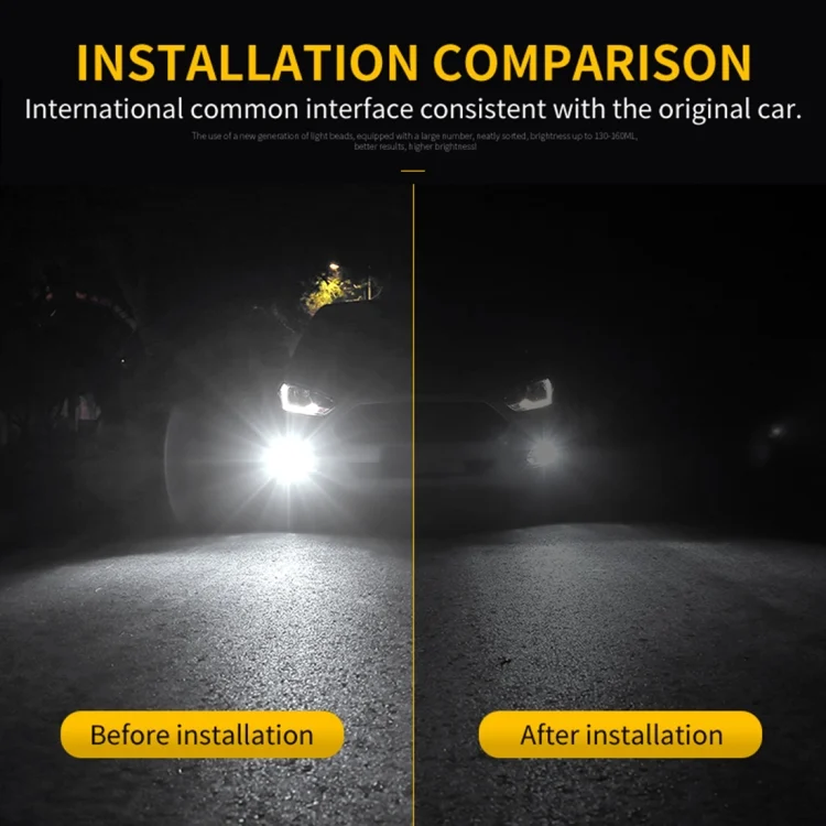 CMS7577_8.webp 2 PCS 9006 DC9-16V / 8.2W / 6000K / 655LM Car Auto Fog Light 66LEDs SMD-2016 Lamps - Image 9