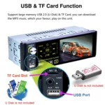 P5130 HD 1 Din 4.1 inch Car Radio Receiver MP5 Player, Support FM & AM & Bluetooth & TF Card, with Steering Wheel Remote Control - Image 9