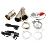 CNSPEED Stainless Steel Car Remote Control Electric Exhaust Valve Pipe Set, Size: 2.25 inch - Image 5