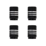 4PCS Metal Plated Circular Shape Universal Tire Valve Stem Cap With White Diamond - Image 2