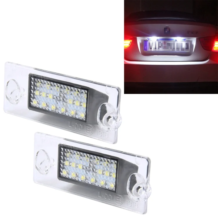 2 PCS License Plate Light with 18  SMD-3528 Lamps for Audi,2W 120LM, DC12V (White Light)