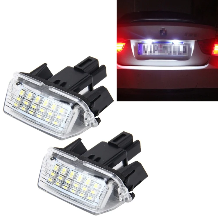 CMS8247.webp 2 PCS License Plate Light with 18  SMD-3528 Lamps for Toyota,2W 120LM,6000K, DC12V(White Light) - Image 1