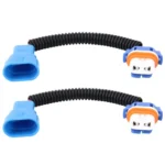 2 PCS 9005 Car HID Xenon Headlight Male to Female Conversion Cable with Ceramic Adapter Socket - Image 2
