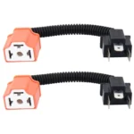 2 PCS H4 Car HID Xenon Headlight Male to Female Conversion Cable with Ceramic Adapter Socket - Image 2