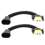 2 PCS H11 Car HID Xenon Headlight Male to Female Conversion Cable with Ceramic Adapter Socket - Image 2