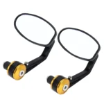 2 PCS Motorcycle Universal ABS Shell Holder Oval Shape Rear VIew Mirror - Image 2