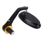 2 PCS Motorcycle Universal ABS Shell Holder Oval Shape Rear VIew Mirror - Image 3