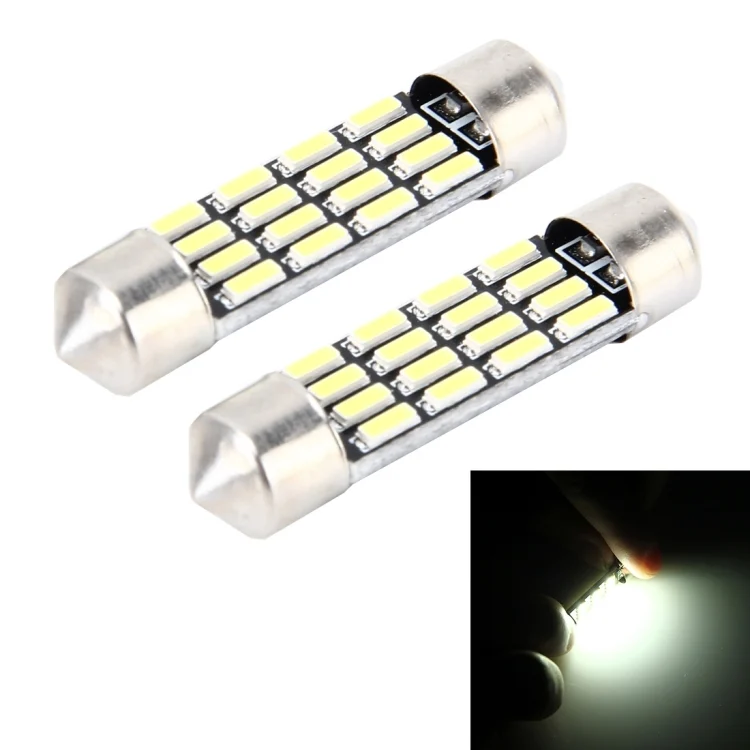 CMS8624WL.webp 2 PCS 2W 100 LM 6000K 36MM Bicuspid Port Car Dome Lamp LED Reading Light with 16 SMD-4014 LED Lamps, DC 12V - Image 1