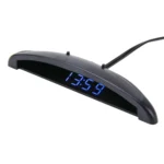 2 in 1 Car LED Digital Display Thermometer Clock(Blue) - Image 2