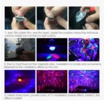 D33 5W USB Charging RGB Car Decoration Portable DJ Light Sound Activated Rotating Strobe Effect Atmosphere Light Star Music Light Lamp, DC 5V - Image 7