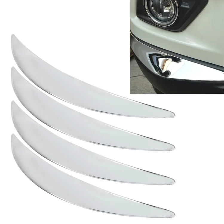 CMS8674.webp 4 PCS Universal Car Auto Plastic Body Bumper Guard Protector Strip Sticker(Silver) - Image 1