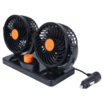HUXIN HX-T304 10W 360 Degree Adjustable Rotation Two Head Low Noise Mini Electric Car Fan, DC 24V - Image 2