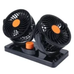 HUXIN HX-T304 10W 360 Degree Adjustable Rotation Two Head Low Noise Mini Electric Car Fan, DC 24V - Image 6