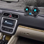 HUXIN HX-T304 10W 360 Degree Adjustable Rotation Two Head Low Noise Mini Electric Car Fan, DC 24V - Image 8