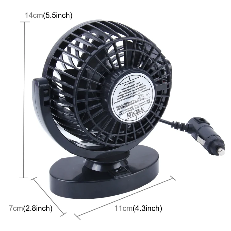 CMS8709_2.webp HUXIN HX-T306 6W 360 Degree Adjustable Rotation Low Noise Mini Electric Car Fan, DC 24V - Image 3