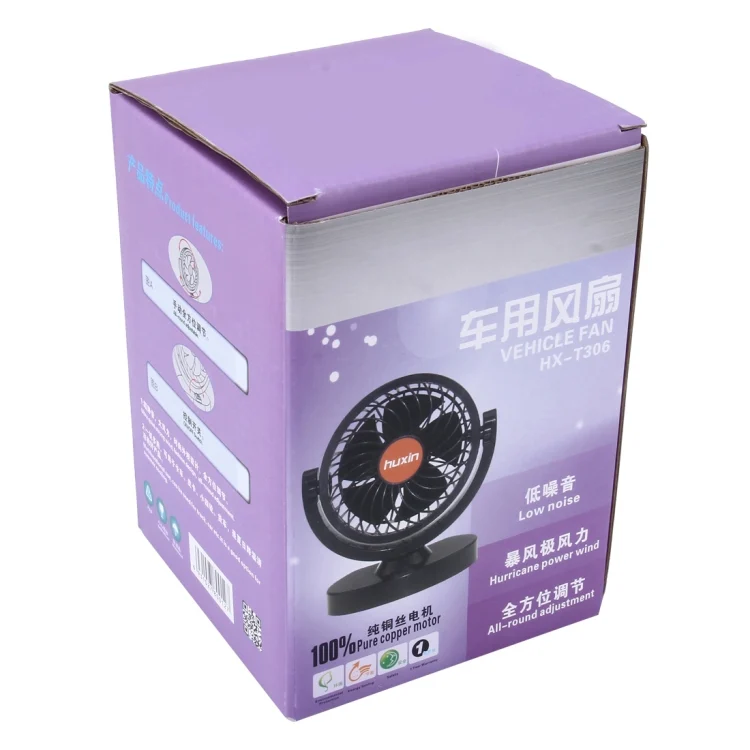 CMS8709_6.webp HUXIN HX-T306 6W 360 Degree Adjustable Rotation Low Noise Mini Electric Car Fan, DC 24V - Image 7