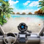 HUXIN HX-T306 6W 360 Degree Adjustable Rotation Low Noise Mini Electric Car Fan, DC 24V - Image 9