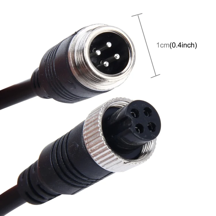 CMS8717_2.webp 2 PCS M12 Car Auto Monitor Camera DVR Male and Female 4 Pin Video Power Extension Cable Cord, Length: 22cm - Image 3