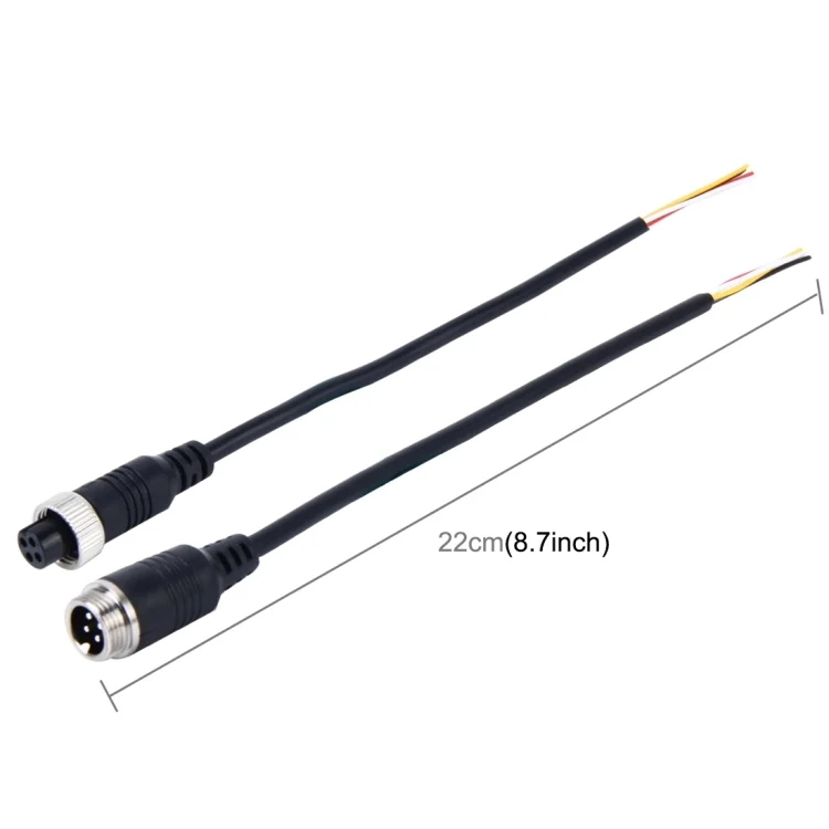 CMS8717_3.webp 2 PCS M12 Car Auto Monitor Camera DVR Male and Female 4 Pin Video Power Extension Cable Cord, Length: 22cm - Image 4