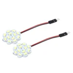 2 PCS 3W 200 LM 6000K Flower Shape Car Auto Interior Doom Reading Light with 12 SMD-5630 LED Lamps Bicuspid and T10 Adapter Cable, DC 12V - Image 2