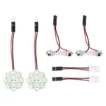 2 PCS 3W 200 LM 6000K Flower Shape Car Auto Interior Doom Reading Light with 12 SMD-5630 LED Lamps Bicuspid and T10 Adapter Cable, DC 12V - Image 5