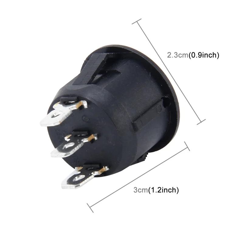 CMS8798_2.webp 10 PCS Car Auto Universal DIY 3 Pin Round Cap OFF- ON Push Button - Image 3