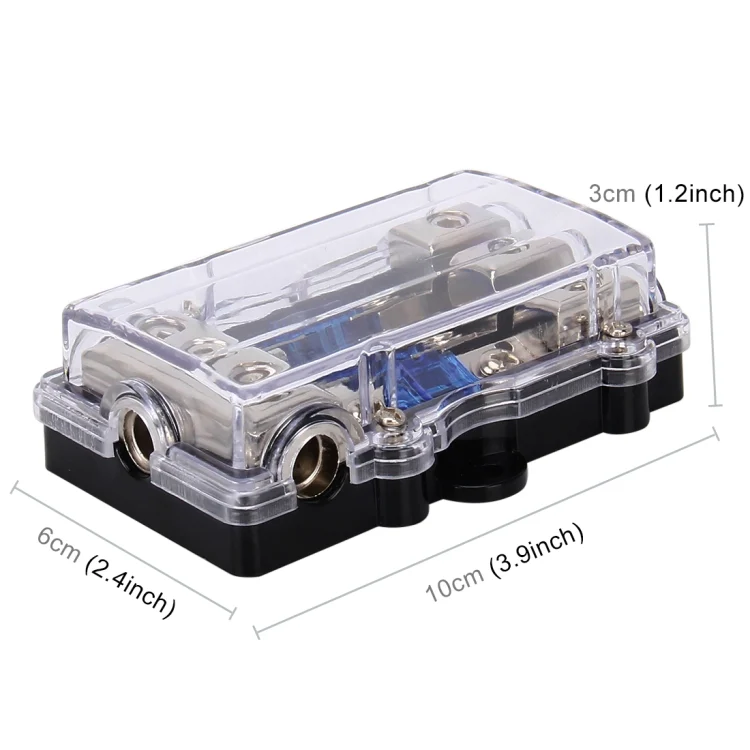 CMS8835_2.webp Car Auto 60A 1 in 3 Ways Glass Fuse Holder Blade Fuse Holder for Car Audio Amplifier - Image 3