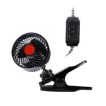 HUXIN HX-T602E 6.5W 4.5inch 360 Degree Adjustable Rotation Clip One Head Low Noise Mini Electric Car Fan with Roller Switch, DC24V - Image 4