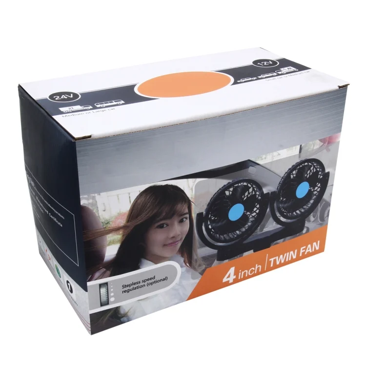 CMS8848_4.webp HUXIN HX-T602E 6.5W 4.5inch 360 Degree Adjustable Rotation Clip One Head Low Noise Mini Electric Car Fan with Roller Switch, DC24V - Image 5