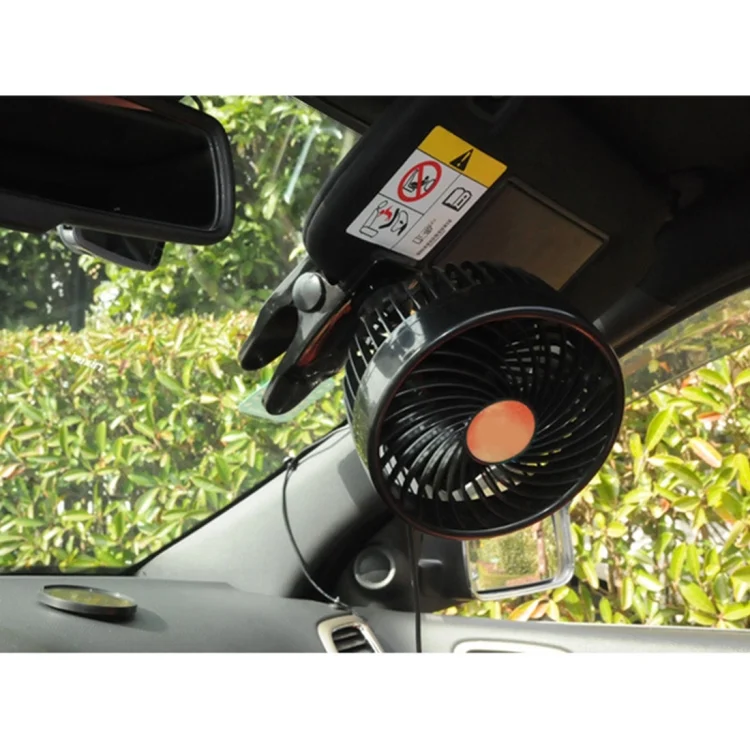 CMS8848_6.webp HUXIN HX-T602E 6.5W 4.5inch 360 Degree Adjustable Rotation Clip One Head Low Noise Mini Electric Car Fan with Roller Switch, DC24V - Image 7