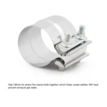 4 inch Car Turbo Exhaust Downpipe Stainless Steel Lap Joint Band Clamp - Image 3
