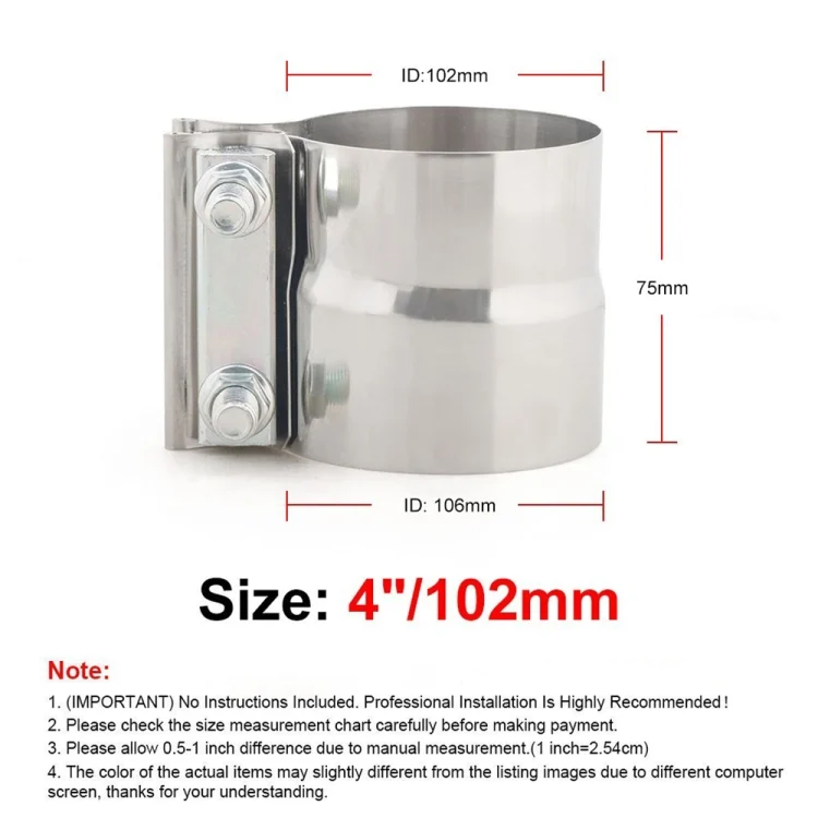 CMS9083_4.webp 4 inch Car Turbo Exhaust Downpipe Stainless Steel Lap Joint Band Clamp - Image 5