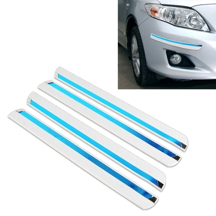 CMS9295.webp 4 PCS Universal Car Auto Plastic Wrap Rubber Front Rear Body Bumper Guard Protector Strip Sticker - Image 1
