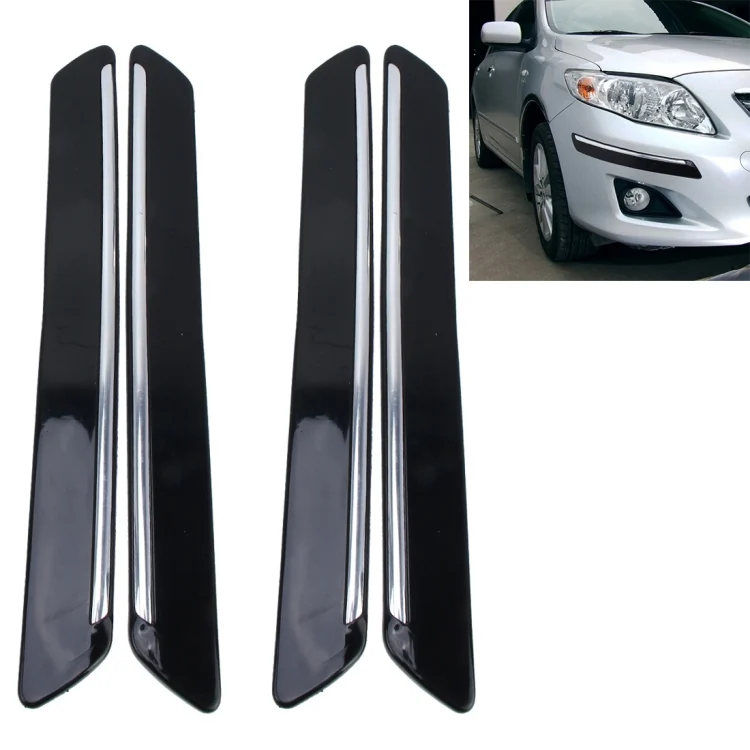 CMS9296B.webp 4 PCS Universal Car Auto Plastic Wrap Rubber Front Rear Body Bumper Guard Protector Strip Sticker - Image 1