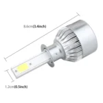 2 PCS  H1 18W 1800 LM 8000K IP68 Canbus Constant Current Car LED Headlight with 2 COB Lamps, DC 9-36V - Image 3