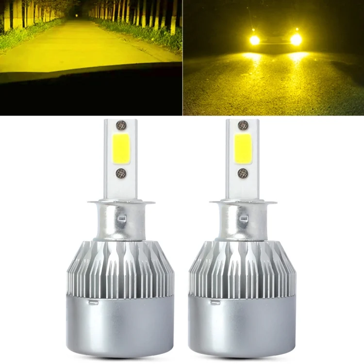 CMS9511JL.webp 2 PCS  H3 18W 1800 LM 6000K IP68 Canbus Constant Current Car LED Headlight with 2 COB Lamps, DC 9-36V - Image 1