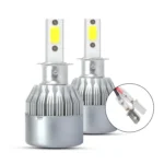 2 PCS  H3 18W 1800 LM 6000K IP68 Canbus Constant Current Car LED Headlight with 2 COB Lamps, DC 9-36V - Image 2