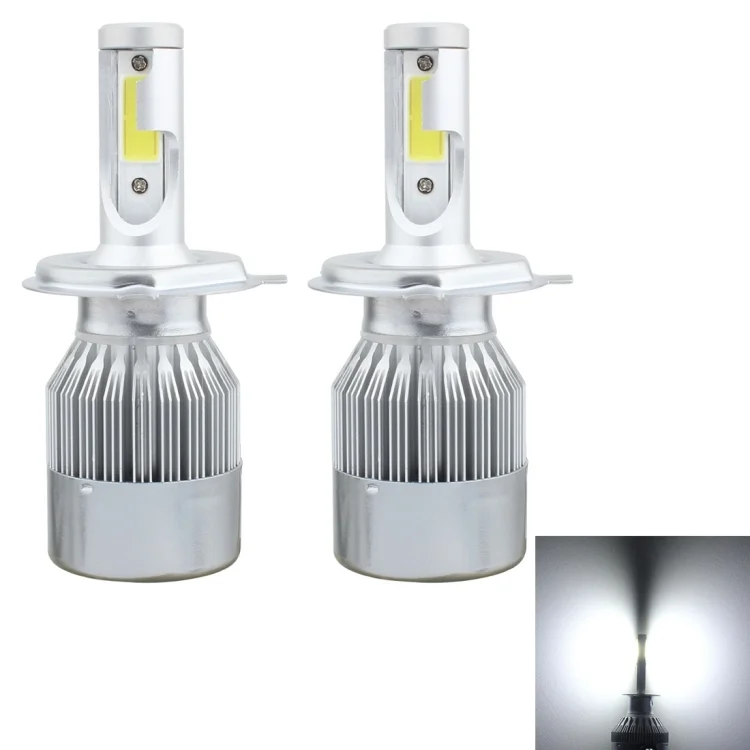 CMS9512WL.webp 2 PCS H4 18W 1800 LM 6000K IP68 Canbus Constant Current Car LED Headlight with 2 COB Lamps, DC 9-36V - Image 1