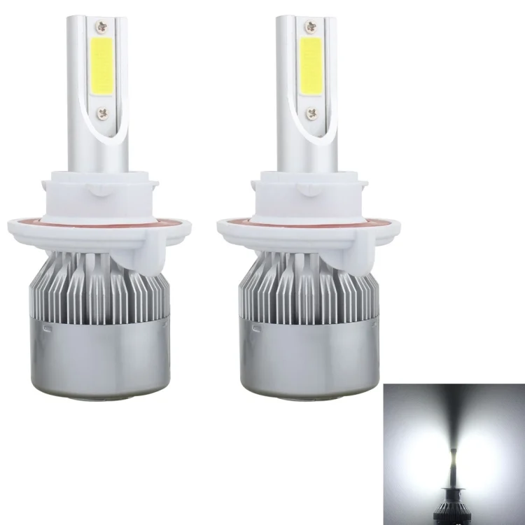 CMS9513WL.webp 2 PCS H13 18W 1800 LM 6000K IP68 Canbus Constant Current Car LED Headlight with 2 COB Lamps, DC 9-36V - Image 1