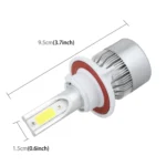 2 PCS H13 18W 1800 LM 6000K IP68 Canbus Constant Current Car LED Headlight with 2 COB Lamps, DC 9-36V - Image 3