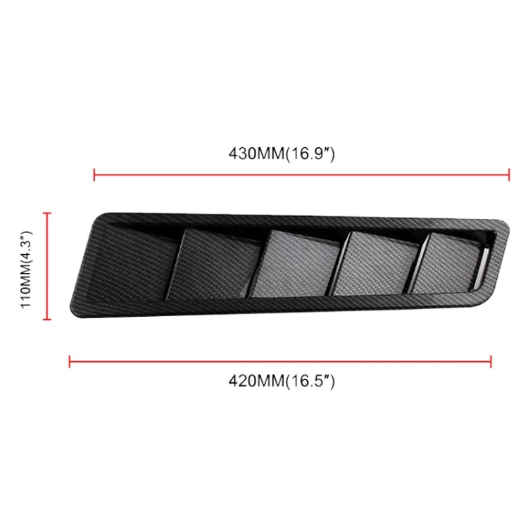 CMS9631B_5.webp 2 PCS Universal Car Air Intake Scoop Bonnet Hood Vent Louver Cooling Panel Trim Set - Image 6