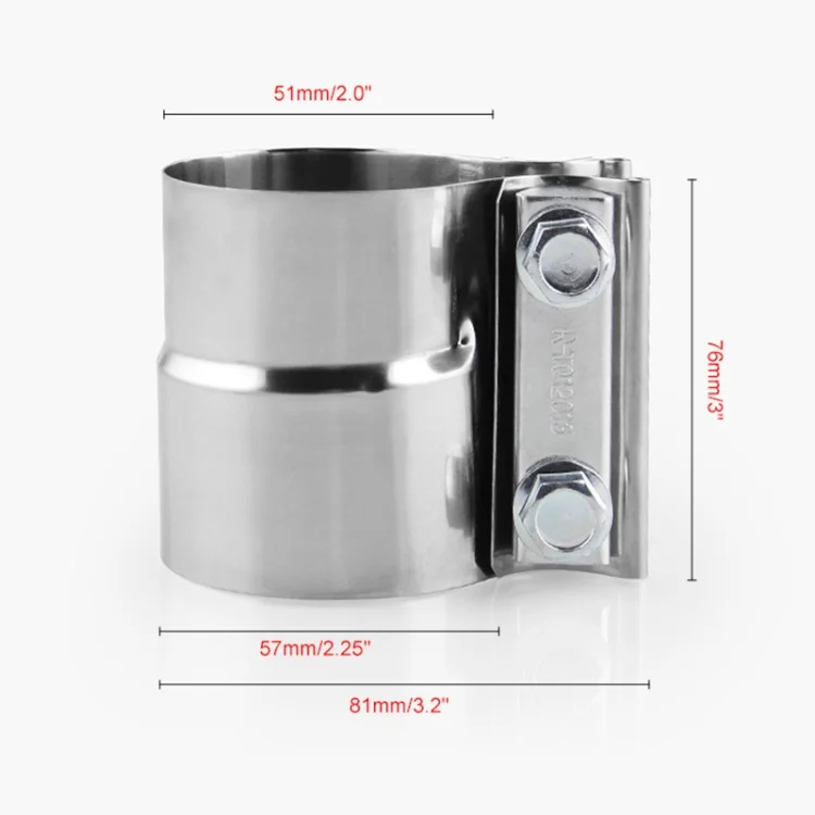 CMS9777_4.webp 2.0 inch Car Turbo Exhaust Downpipe Stainless Steel Lap Joint Band Clamp - Image 5