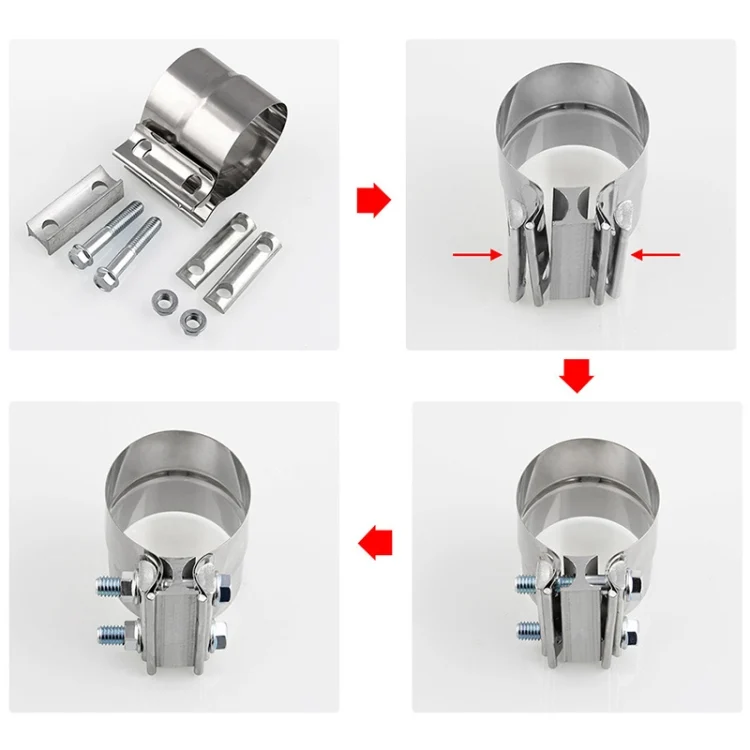 CMS9777_6.webp 2.0 inch Car Turbo Exhaust Downpipe Stainless Steel Lap Joint Band Clamp - Image 7