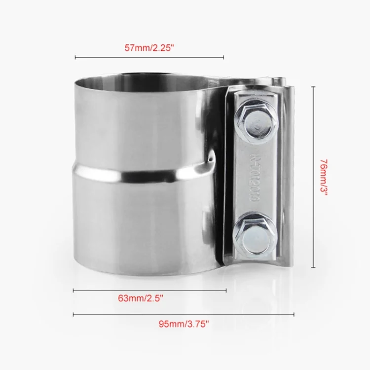 CMS9778_4.webp 2.5 inch Car Turbo Exhaust Downpipe Stainless Steel Lap Joint Band Clamp - Image 5