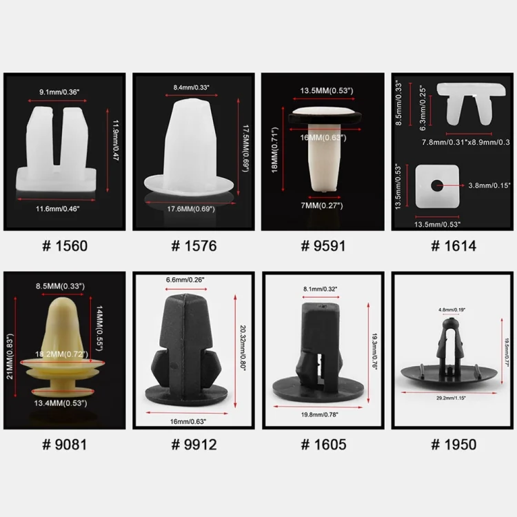CMS9783_3.webp 292 PCS Car Retainer Clips Assortment Car Panel Trim Plastic Fasteners Rivet Clips Set - Image 4