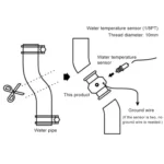 Car Water Temperature Meter Temperature Gauge Joint Pipe Radiator Sensor Adaptor Clamps for Honda, Size: 34mm - Image 6