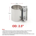 2.5 inch 63mm Car Turbo Exhaust Downpipe Stainless Steel Lap Joint Band Clamp - Image 4
