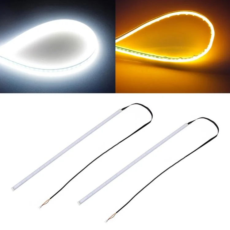 CMS9809.webp 2 PCS 45cm DC12V 5W Ultra-thin Waterproof Car Auto Double Colors Turn Lights / Running Lights SMD-2835 LED Bulbs (Turn Lights: Yellow Light; Running Lights: Blue Light) - Image 1