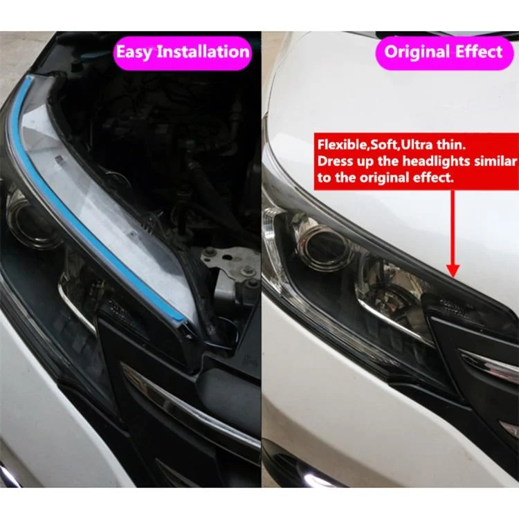 CMS9809_7.webp 2 PCS 45cm DC12V 5W Ultra-thin Waterproof Car Auto Double Colors Turn Lights / Running Lights SMD-2835 LED Bulbs (Turn Lights: Yellow Light; Running Lights: Blue Light) - Image 8